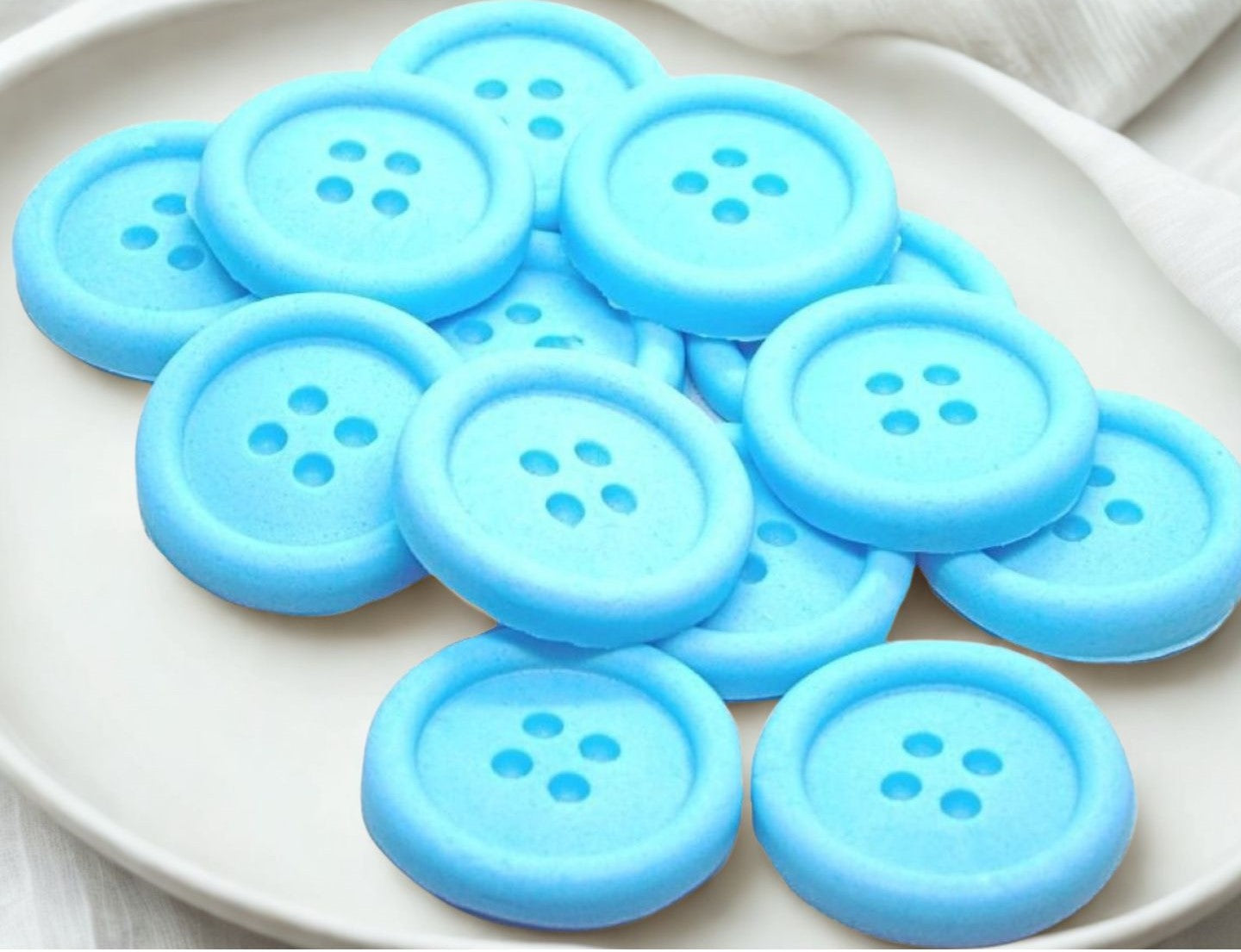 Pack 12 Round Coloured Buttons Cupcake Cake Decorations