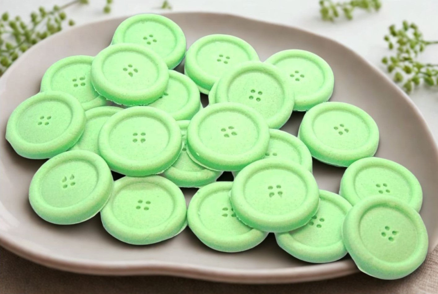 Pack 18 Round Coloured Buttons Cupcake Cake Toppers