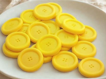 Pack 18 Round Coloured Buttons Cupcake Cake Toppers