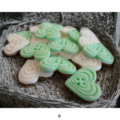 18 Edible Coloured Heart Shaped Buttons Cupcake Cake Toppers
