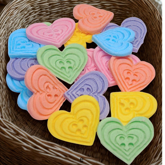 18 Edible Coloured Heart Shaped Buttons Cupcake Cake Toppers