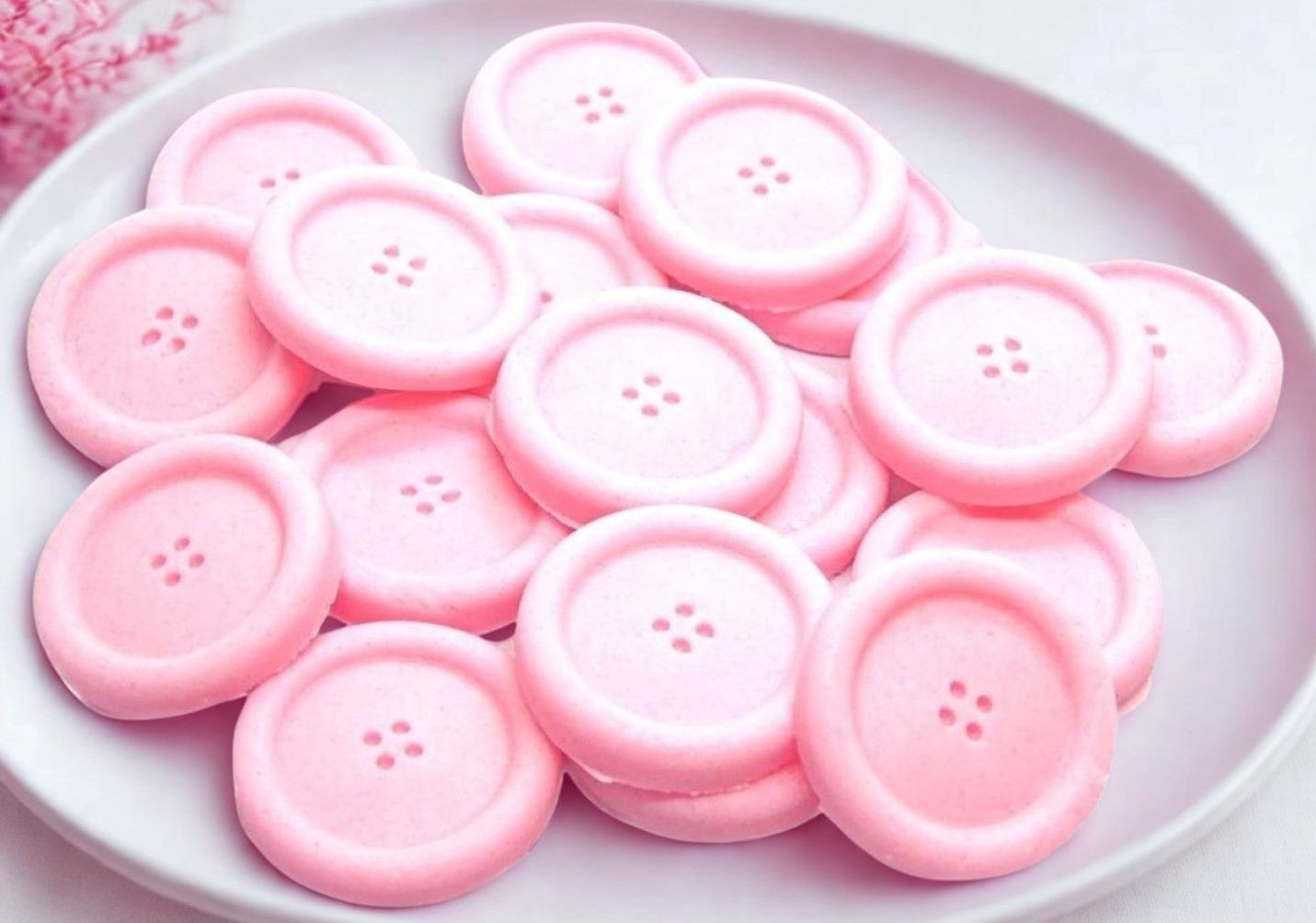 Pack 18 Round Coloured Buttons Cupcake Cake Toppers