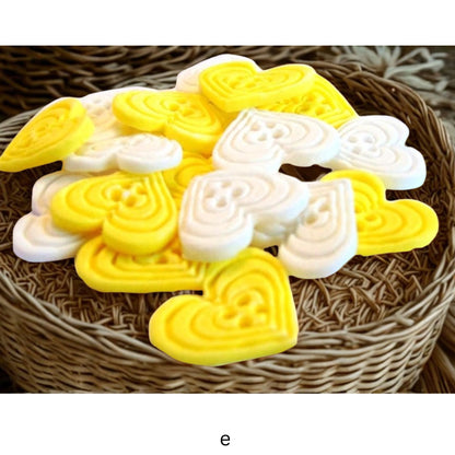 18 Edible Coloured Heart Shaped Buttons Cupcake Cake Toppers