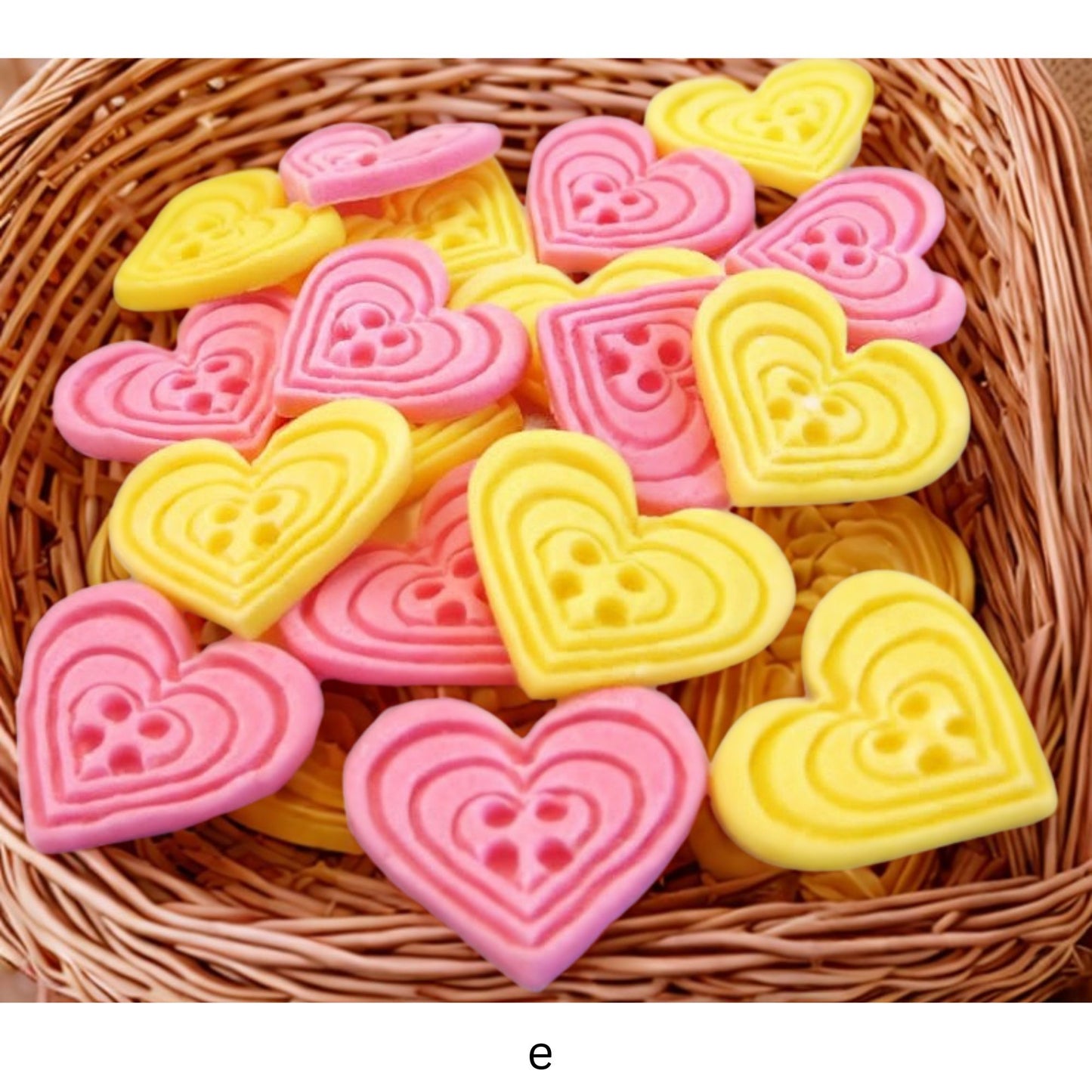18 Edible Coloured Heart Shaped Buttons Cupcake Cake Toppers