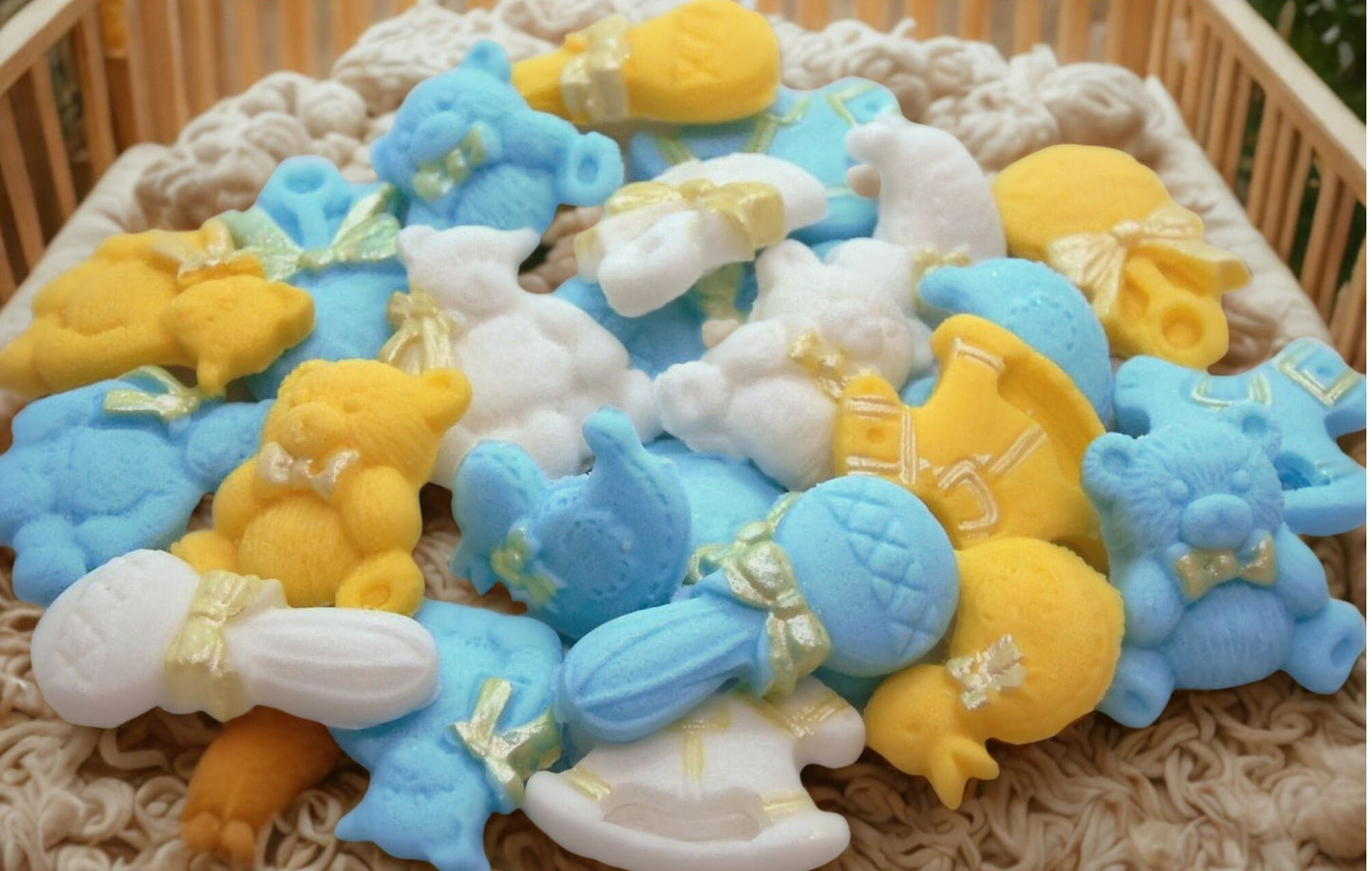 24 Vegan Assorted Baby Themed Baby Shower Cupcake Toppers