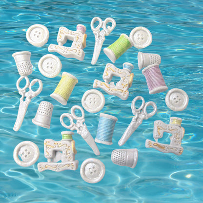 24 Mini Sewing Tool Kit Birthday Edible Cupcake Toppers