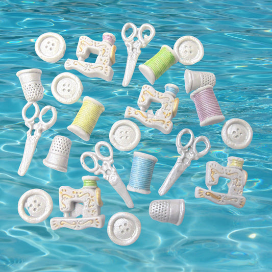 24 Mini Sewing Tool Kit Birthday Edible Cupcake Toppers