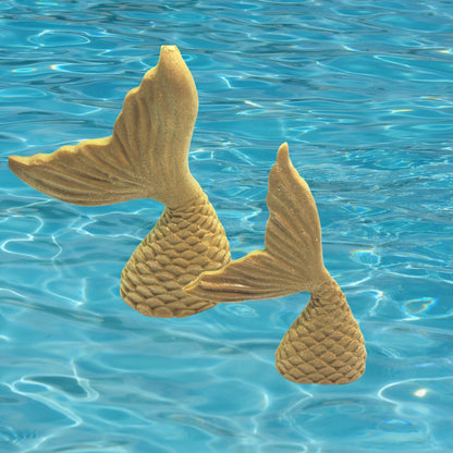 2 Mermaid Tails a Large & Small Birthday Edible Cake Toppers