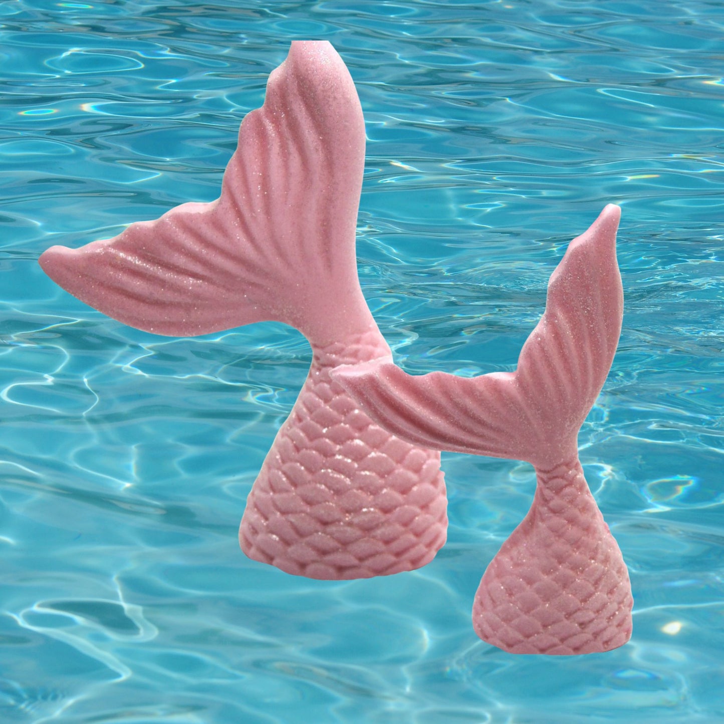 2 Mermaid Tails a Large & Small Birthday Edible Cake Toppers