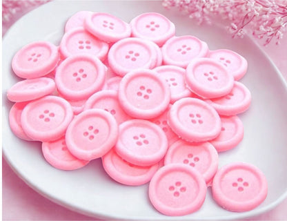 Pack 30 Round Coloured Buttons Edible Cupcake Cake Toppers