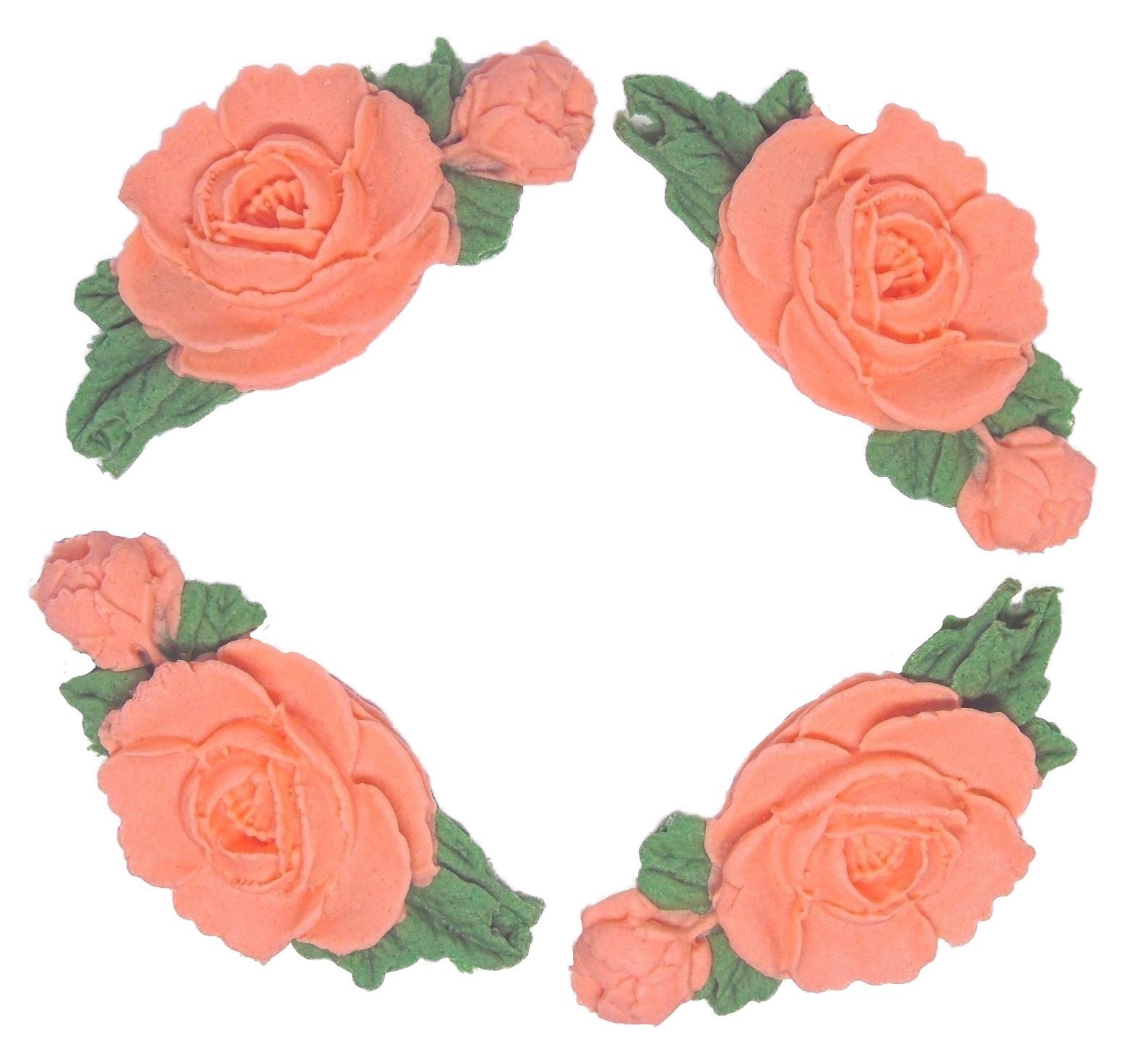 4 Edible Peach Rose Garland Wedding Birthday Vegan Garland Cake Decorations