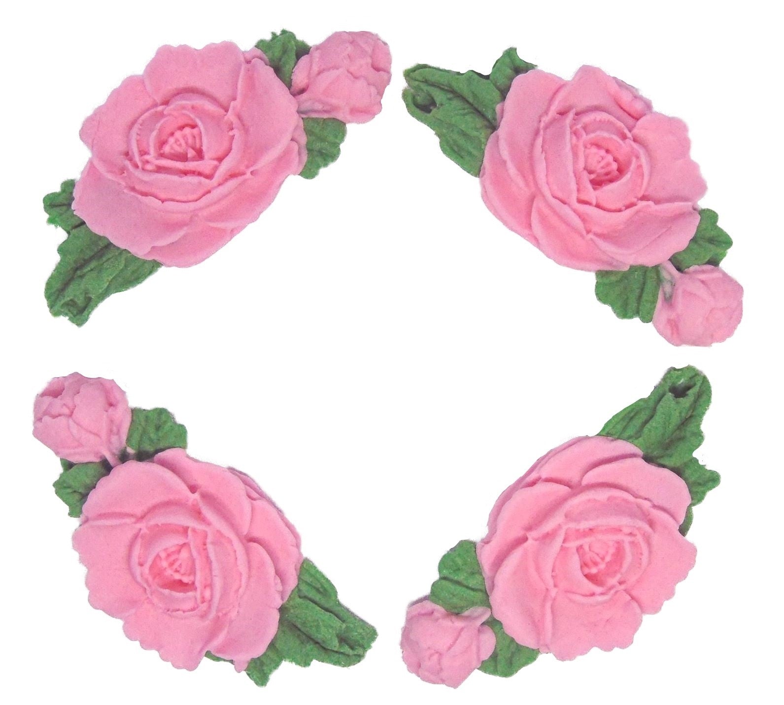 4 Edible Pink Rose Garland Wedding Birthday Vegan Garland Cake Decorations