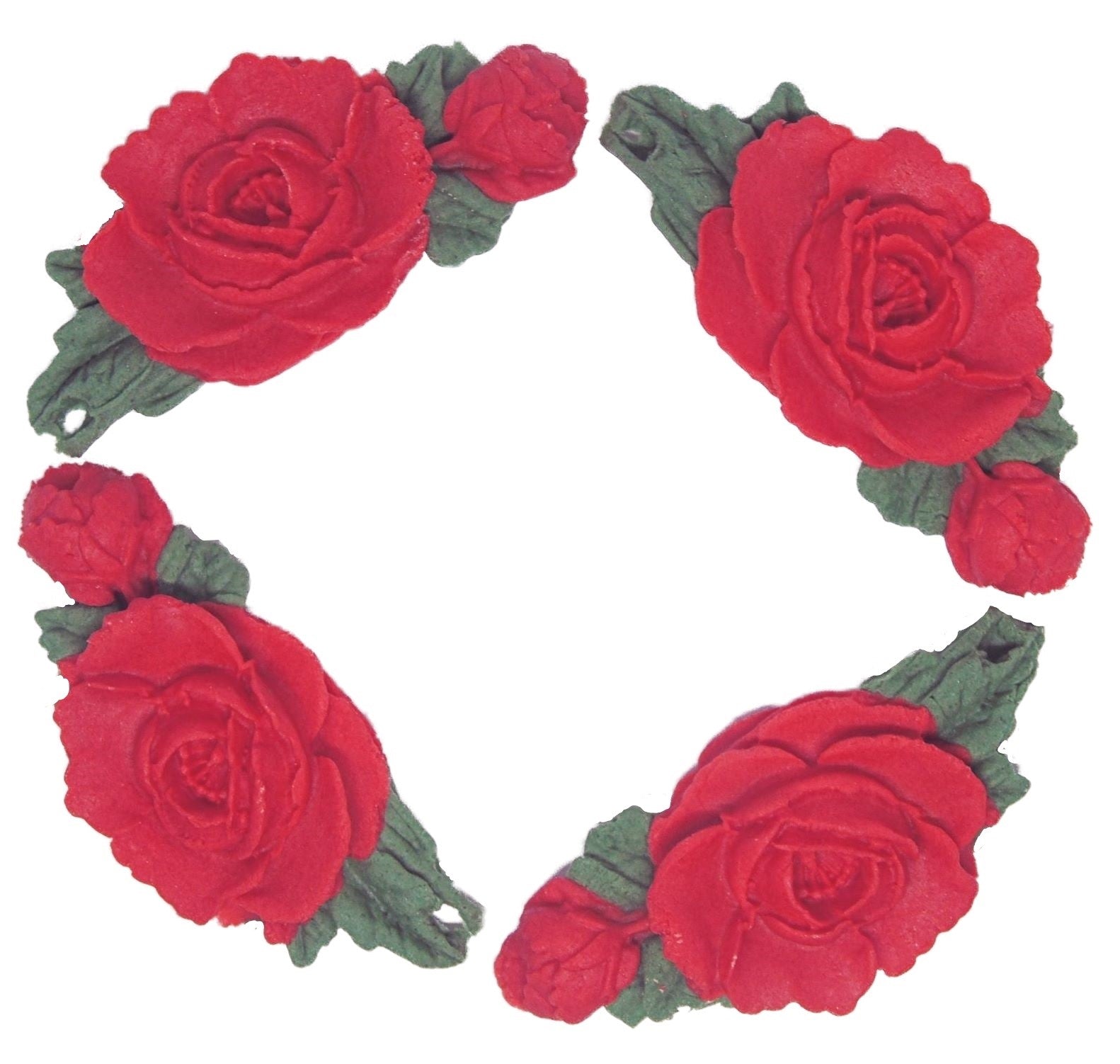 4 Edible Red Rose Garland Wedding Birthday Vegan Garland Cake Decorations