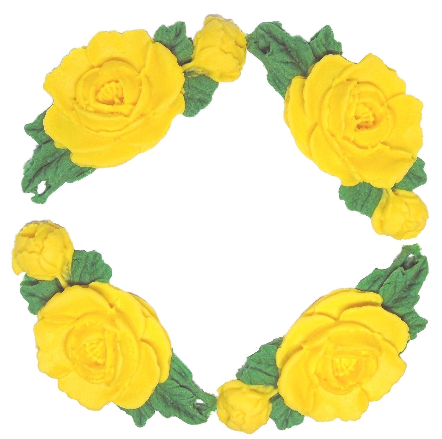 4 Edible Yellow Rose Garland Wedding Birthday Vegan Garland Cake Decorations