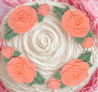 4 Coloured Glittered Rose Garlands Celebration Cake Toppers
