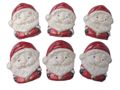 Set 6 santa Christmas cake topper decorations cupcake toppers