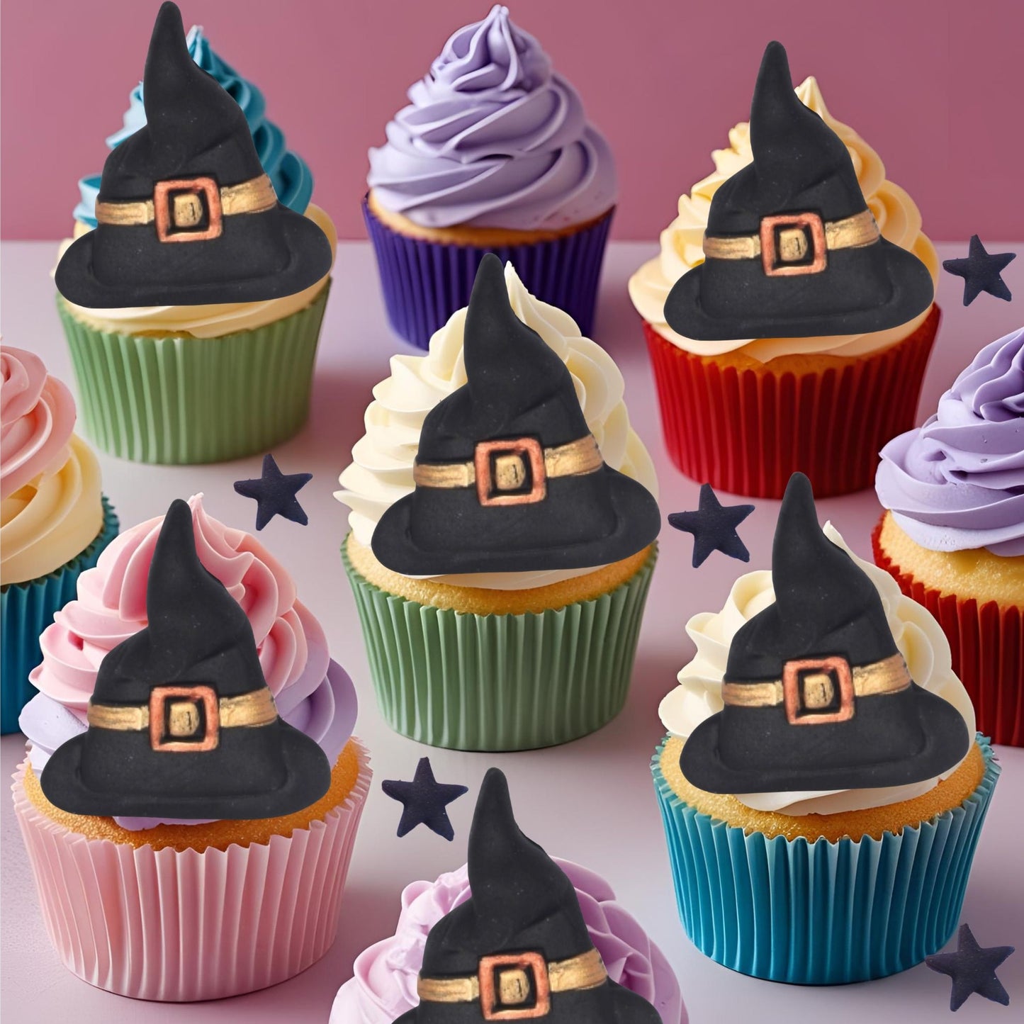Set Great Halloween Trick n Treat Vegan Edible cupcake Toppers