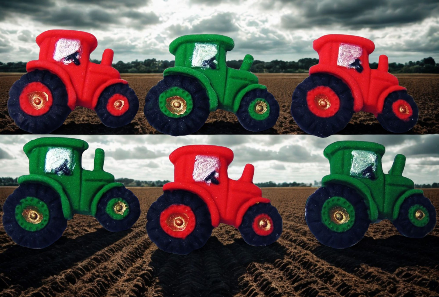 6 Tractors Edible Cupcake Party Celebration Decorations