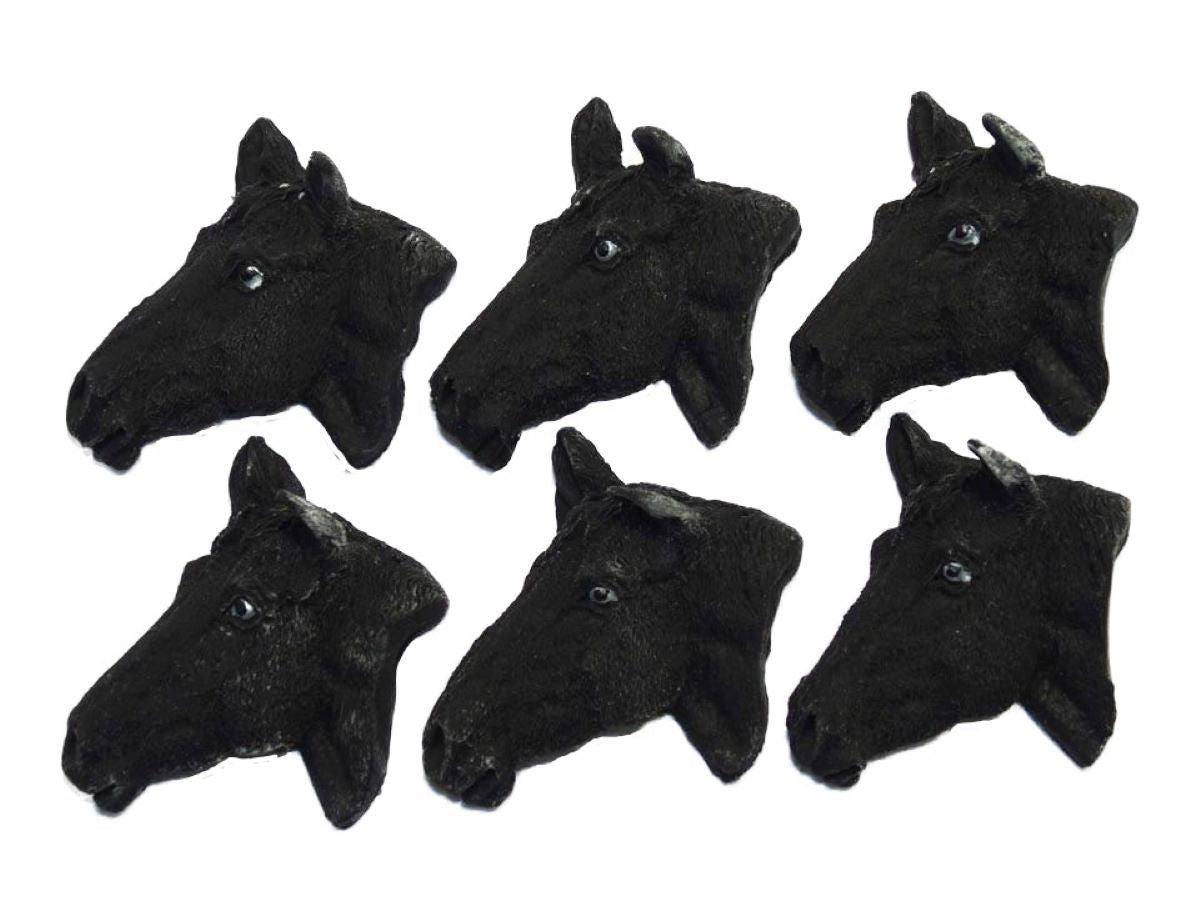 Black coloured Horse Heads Vegan Birthday Cupcake Toppers Cake Decorations