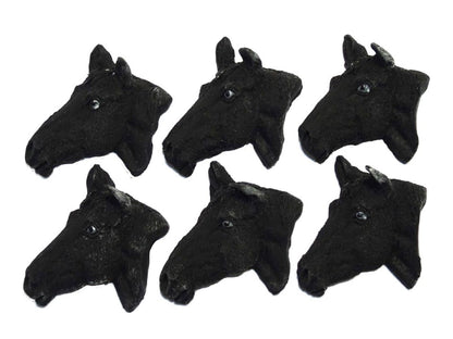 Black coloured Horse Heads Vegan Birthday Cupcake Toppers Cake Decorations