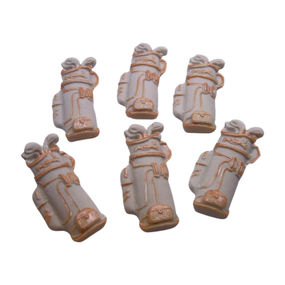 Set of 6 Golf bags edible cupcake toppers