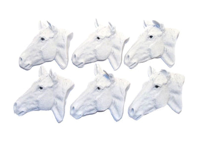 Grey coloured Horse Heads Vegan Birthday Cupcake Toppers Cake Decorations