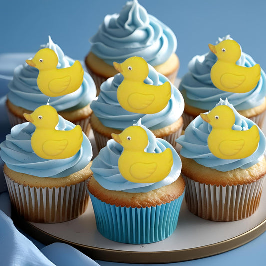 6 Ducks Baby Shower Vegan Edible Cupcake Cake Toppers