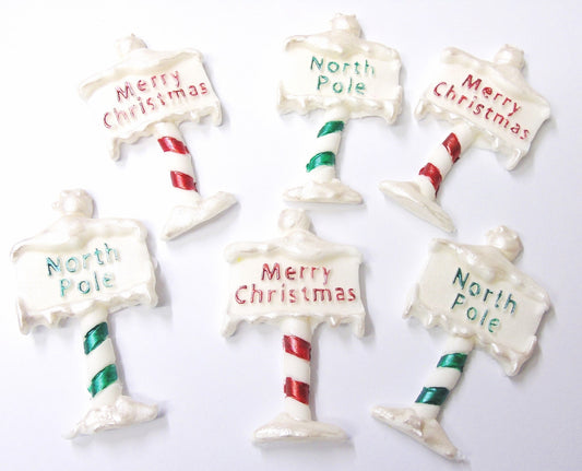 Christmas North Pole Merry Christmas Signs Christmas cake decorations