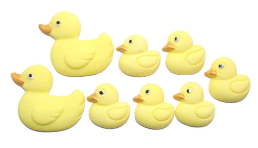 set yellow large and small Ducks Baby shower Vegan Cupcake Cake Decorations