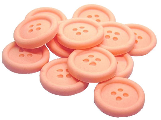 Pack 12 Peach Round Vegan Buttons Cupcake Toppers Cake DecorationsPack 18 Blue Round Vegan Buttons Cupcake Toppers Cake Decorations
