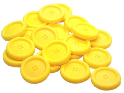 Pack 18 Yellow Round Vegan Buttons Cupcake Toppers Cake Decorations