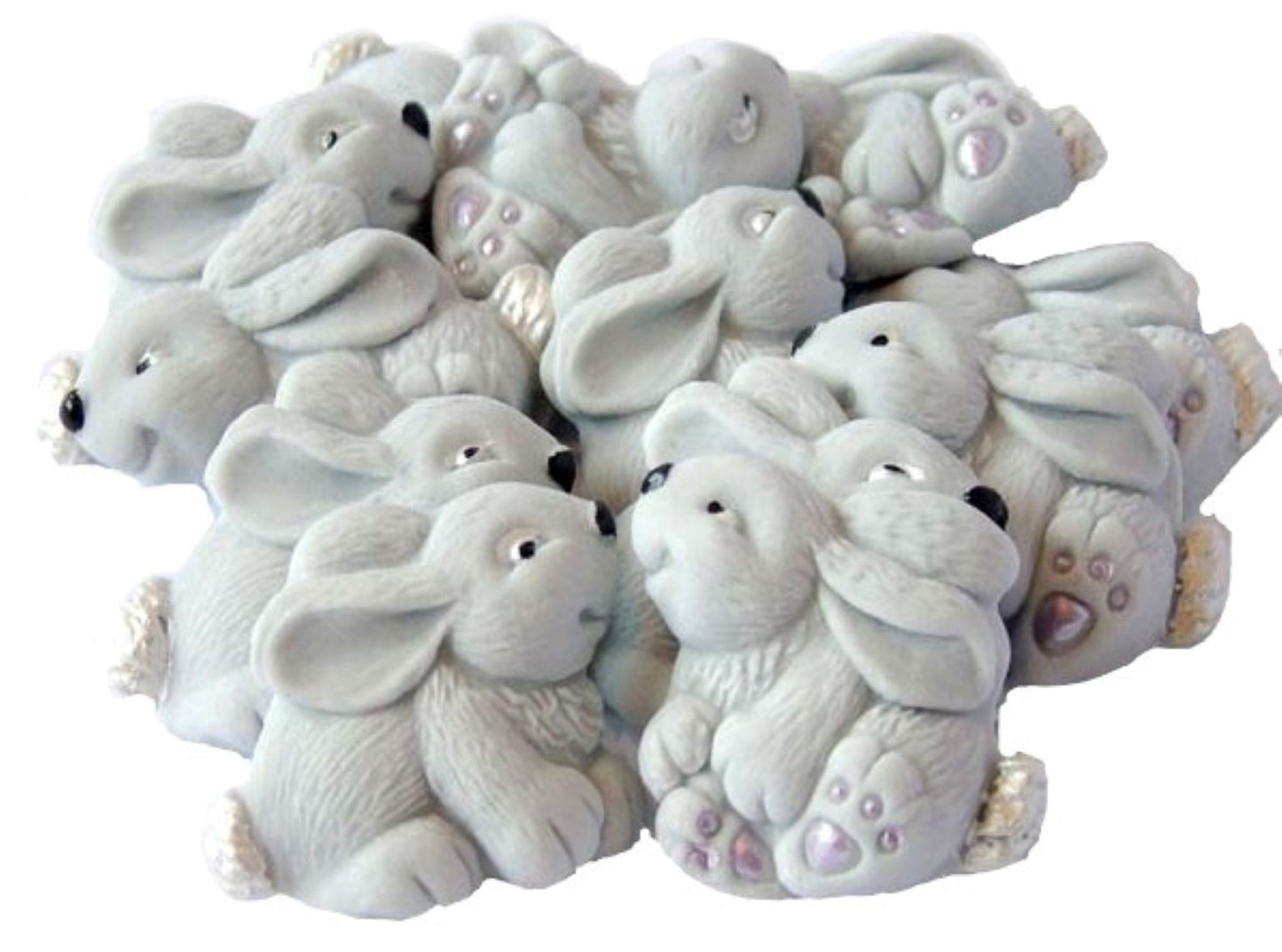 12 Edible Grey  Rabbits Baby Shower Vegan, Dairy & Gluten Free Edible cupcake toppers