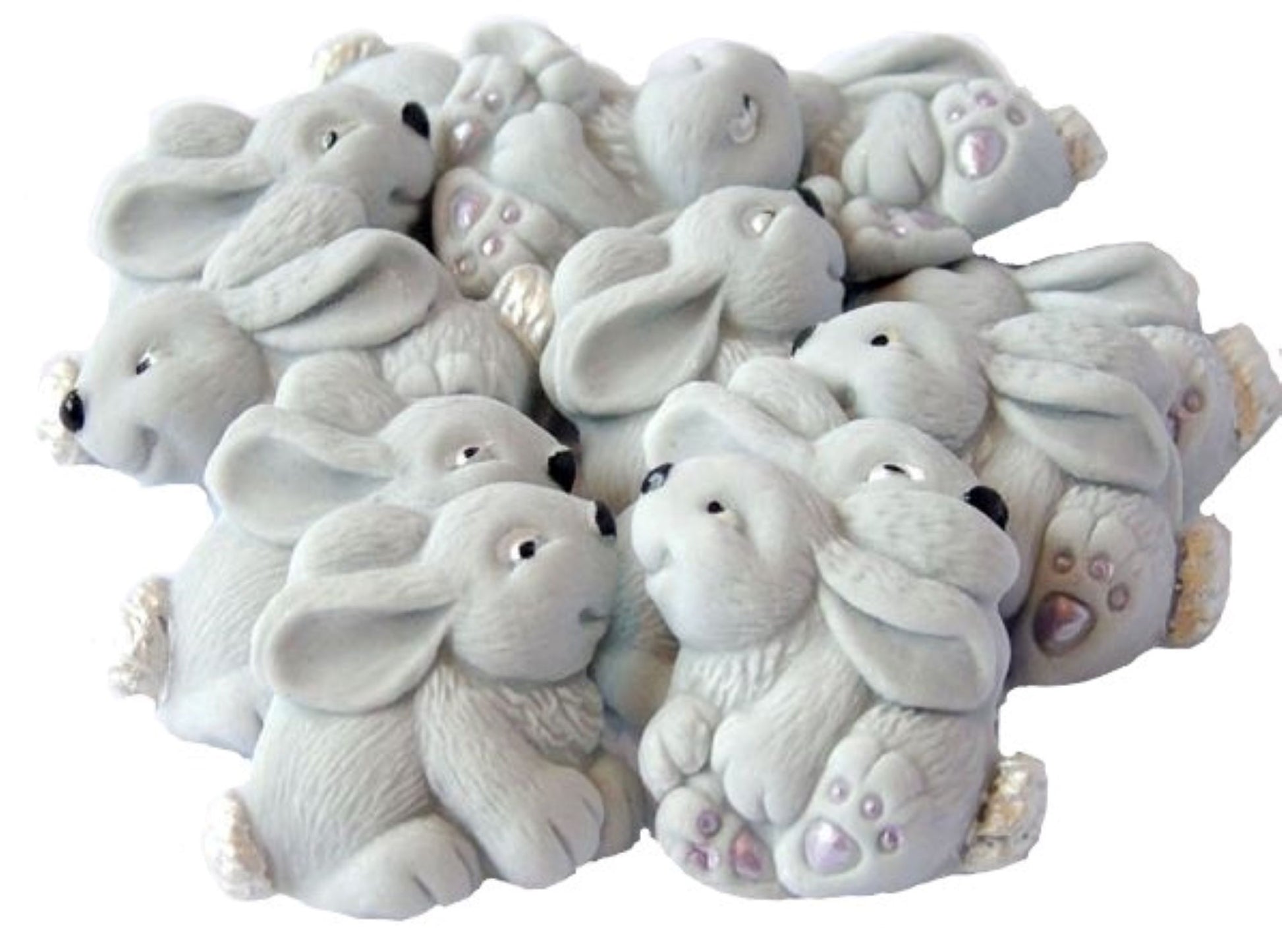 12 Edible Grey  Rabbits Baby Shower Vegan, Dairy & Gluten Free Edible cupcake toppers