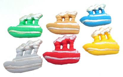 2 Novelty edible boats cupcake and cake toppers