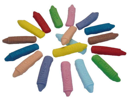 16 Edible Coloured Small Crayons Vegan Cupcake Toppers