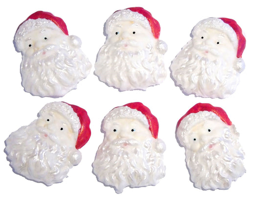 6 Edible Father Christmas Vegan Cupcake Cake Toppers