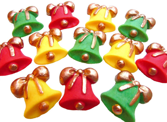 12 Dairy & Gluten Free Christmas Bells Vegan edible Cupcake Toppers