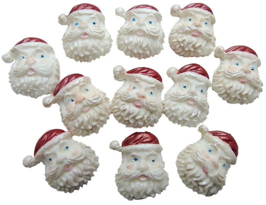 12 Santa Father Christmas Vegan, Dairy & Gluten Free edible cupcake toppers