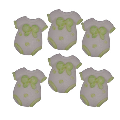 6 Chunky Baby Vests Baby Shower Edible Cupcake Toppers