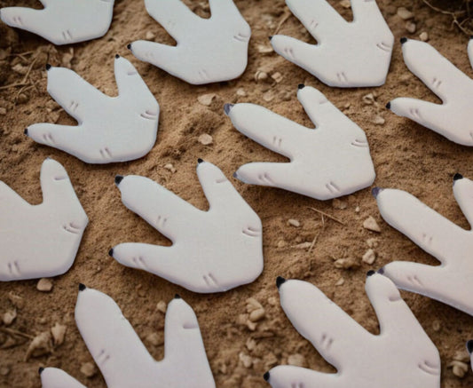 12 Novelty Dinosaurs Footprints Birthday Edible Cake Toppers