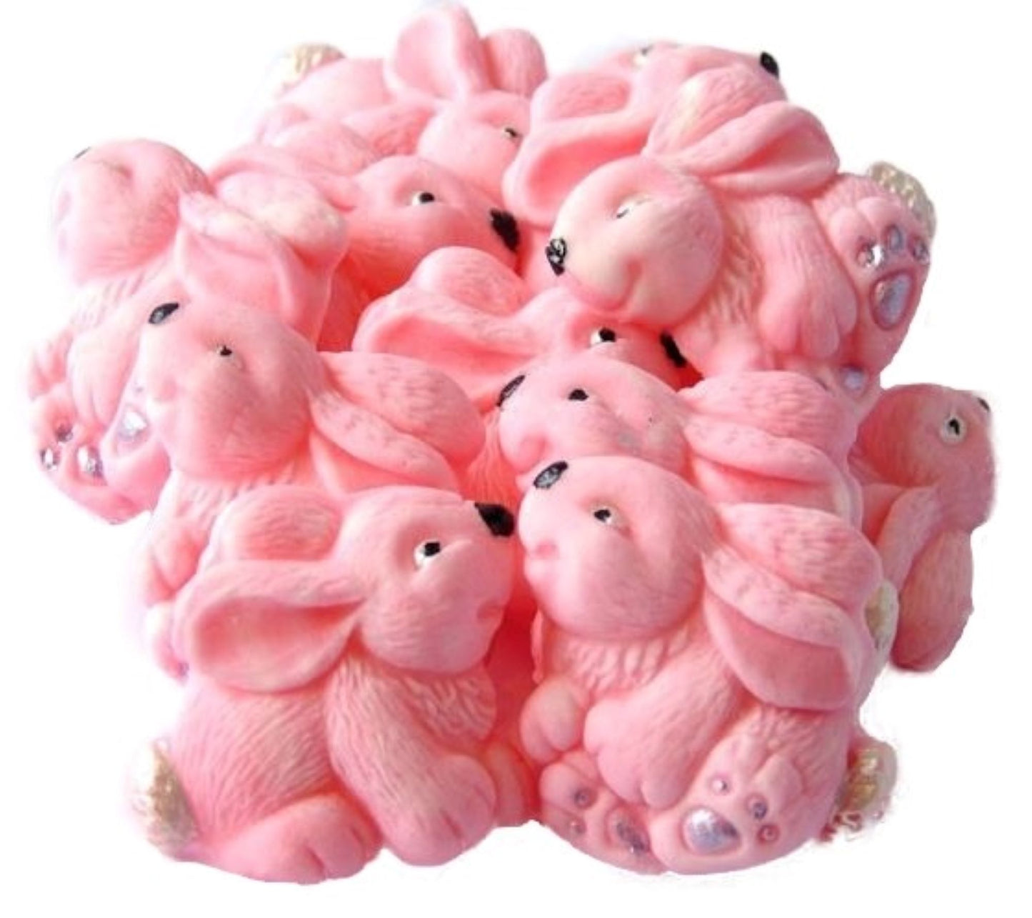 12 Edible Pink Rabbits Baby Shower Vegan, Dairy & Gluten Free Edible cupcake toppers