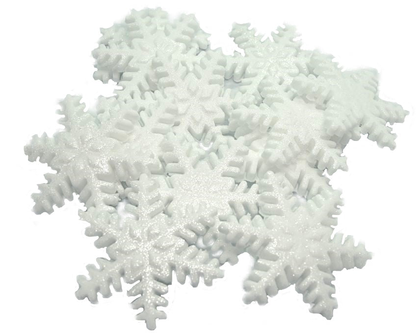 White Glittered Snowflakes Frozen Vegan Cupcake Cake Toppers