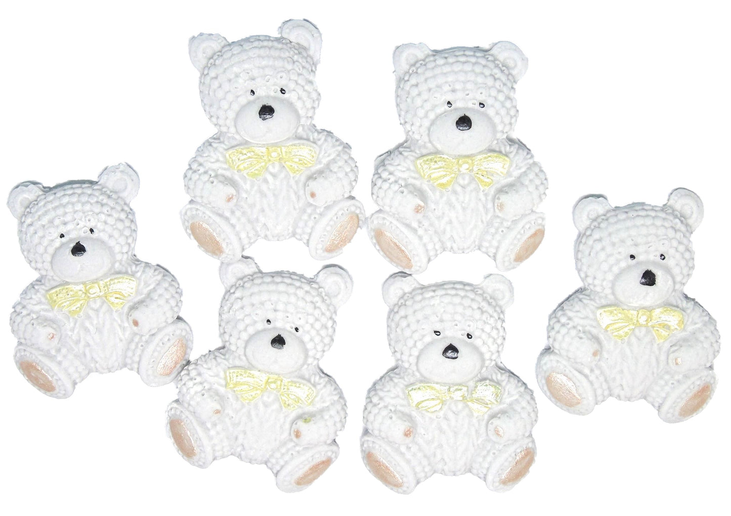 6 Baby Teddys Baby Shower Vegan Sugar Paste Edible Cupcake Cake Toppers