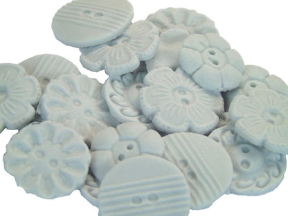 18 Edible Mixed Shaped Silver Coloured Buttons Vegan Cupcake Toppers