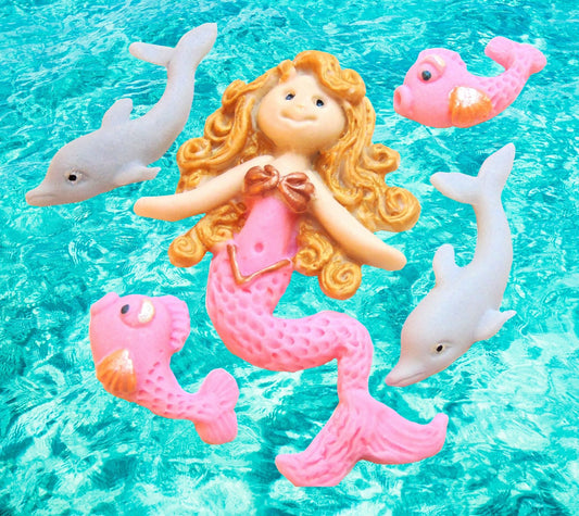 Mermaid Cake Topper Fondant Birthday Edible Cake Decorations