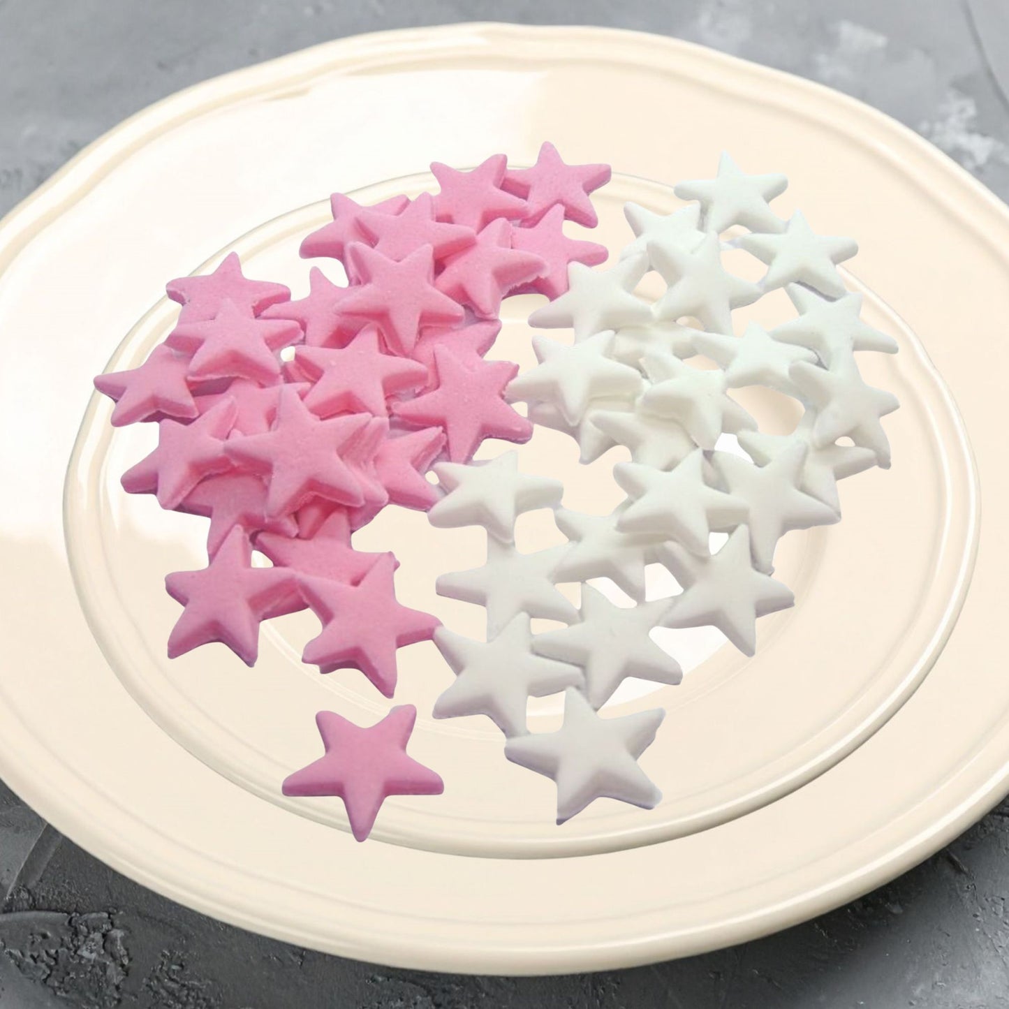 40 Handmade Edible Mixed Coloured Stars Cupcakes Cake Toppers