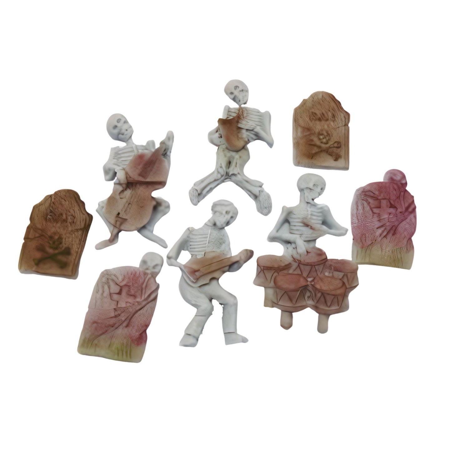 Set Vegan Skellington Band Halloween Edible Cupcake Toppers