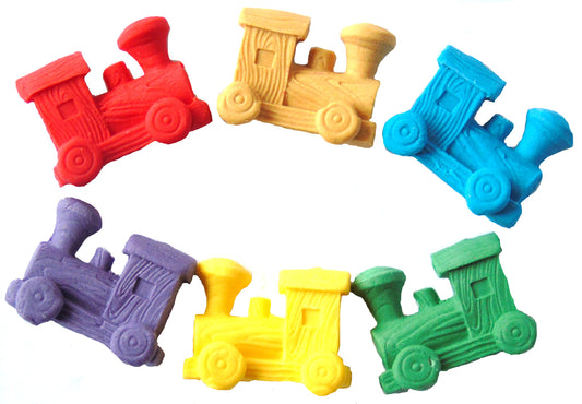 Set 6 Novelty Edible Trains Vegan Cupcake Cake Decorations