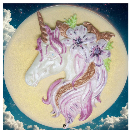 Large Unicorn 2 Piece Hand-Painted Edible Cake Decoration