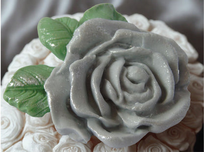An Extra Large Single Coloured Glittered Rose Cake Topper